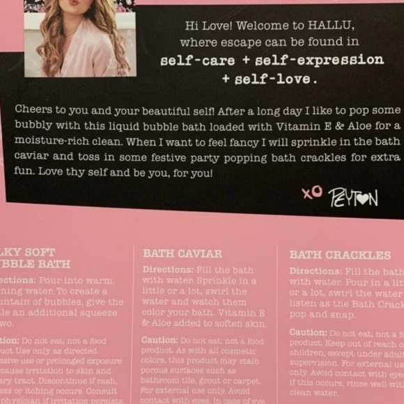 Hallu by Peyton "Love Thy Self Bubble Bath Gift Set" - Picture 2 of 3